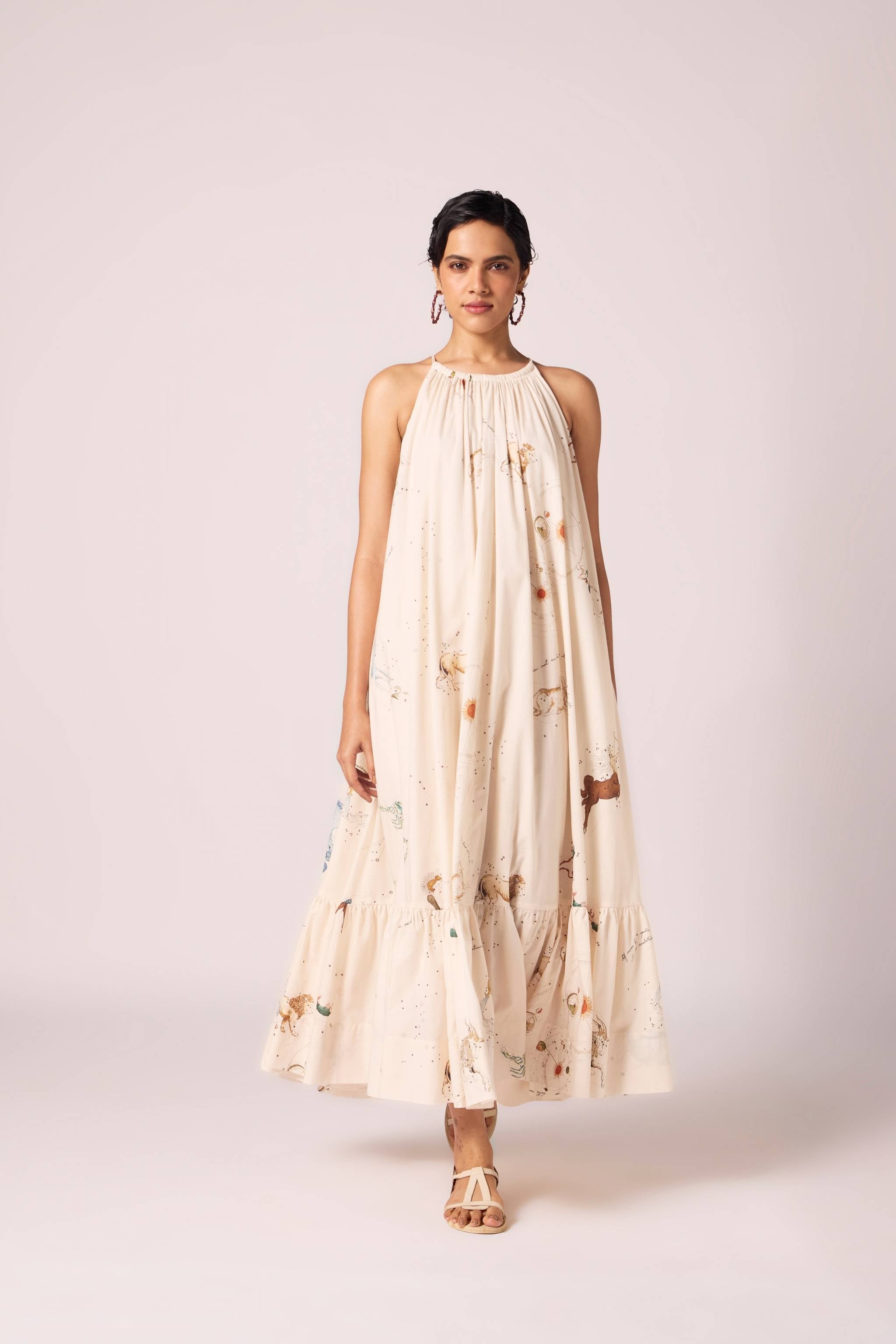 Naiara Zodiac Print Maxi Dress
