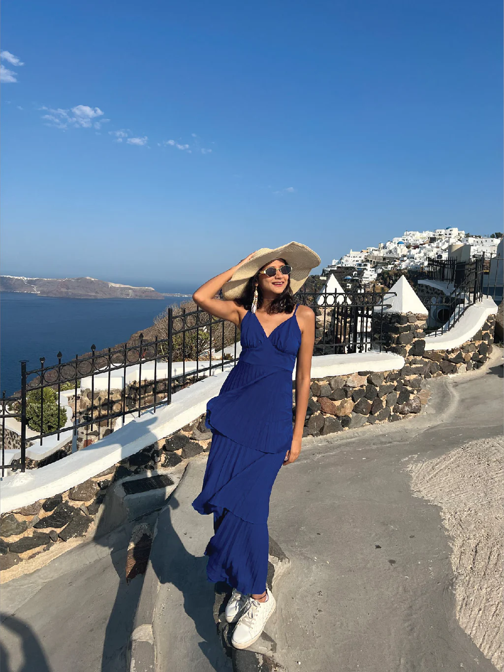 Royal Blue Pleated Tiered Maxi Gown