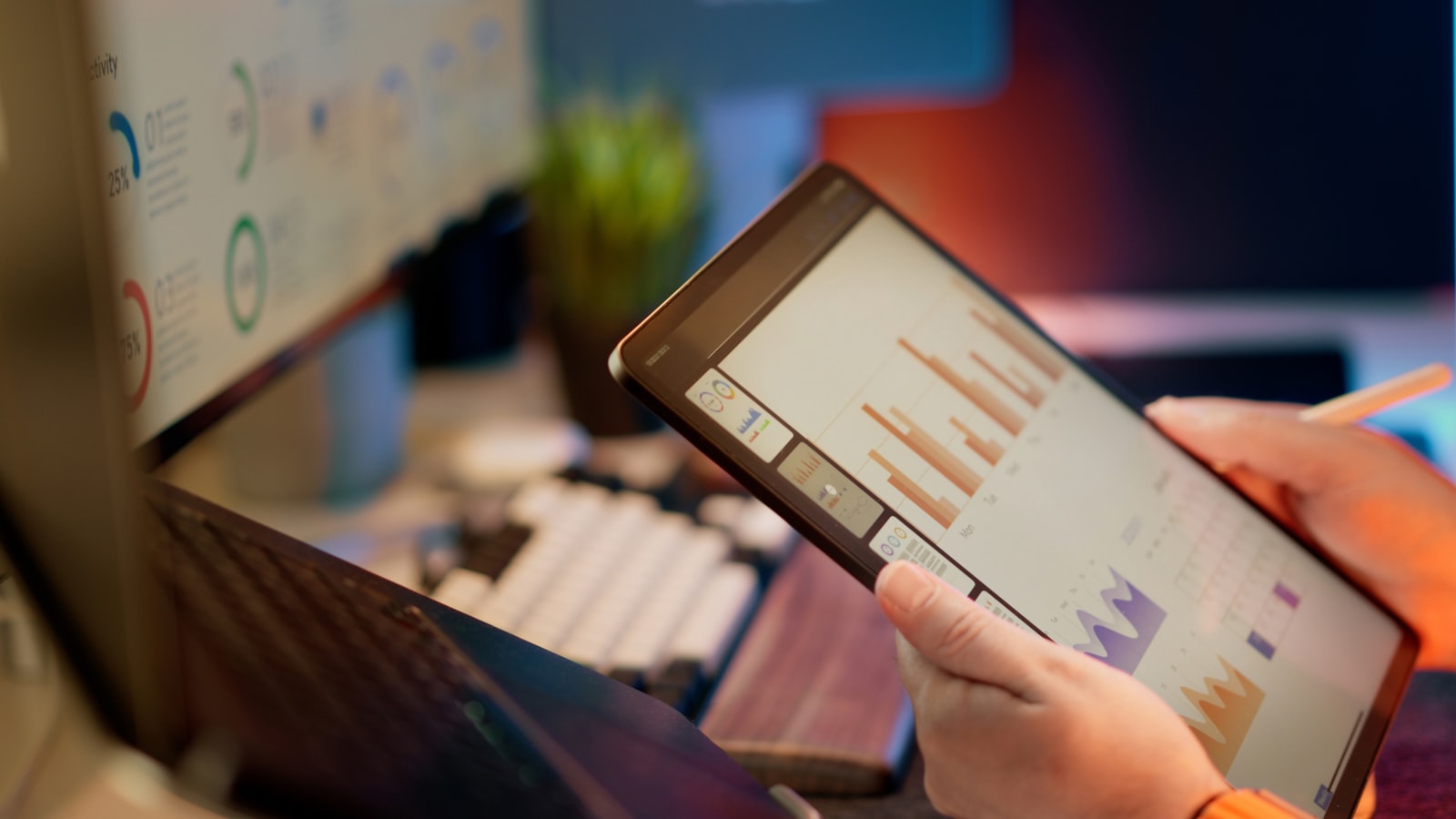 Analyse de données financières sur une tablette