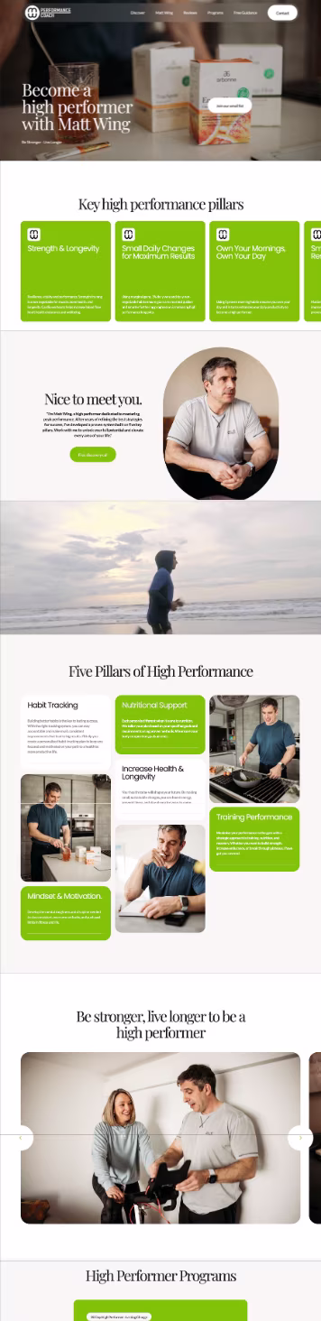 A full clipping of Matt Wing Performance's website