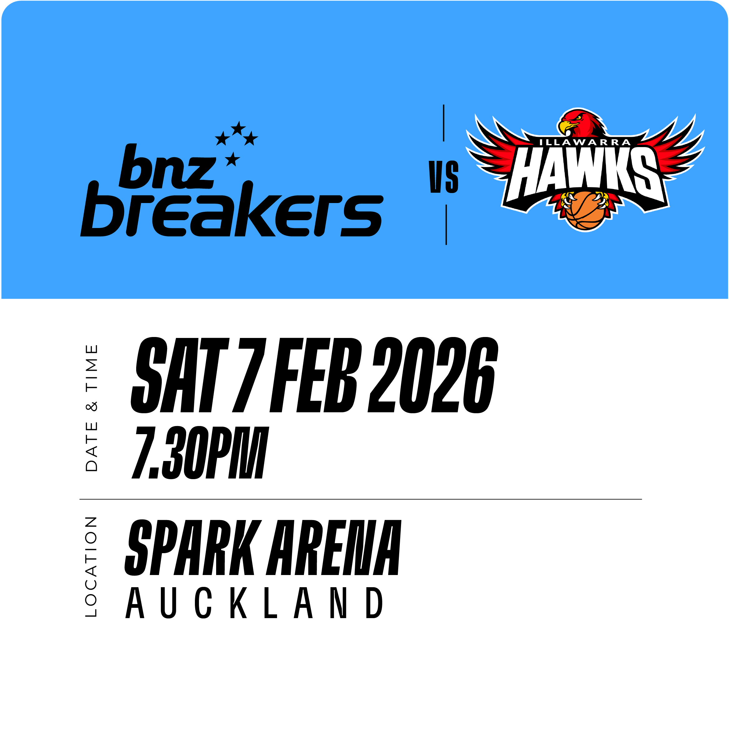 BNZ Breakers vs Illawarra Hawks