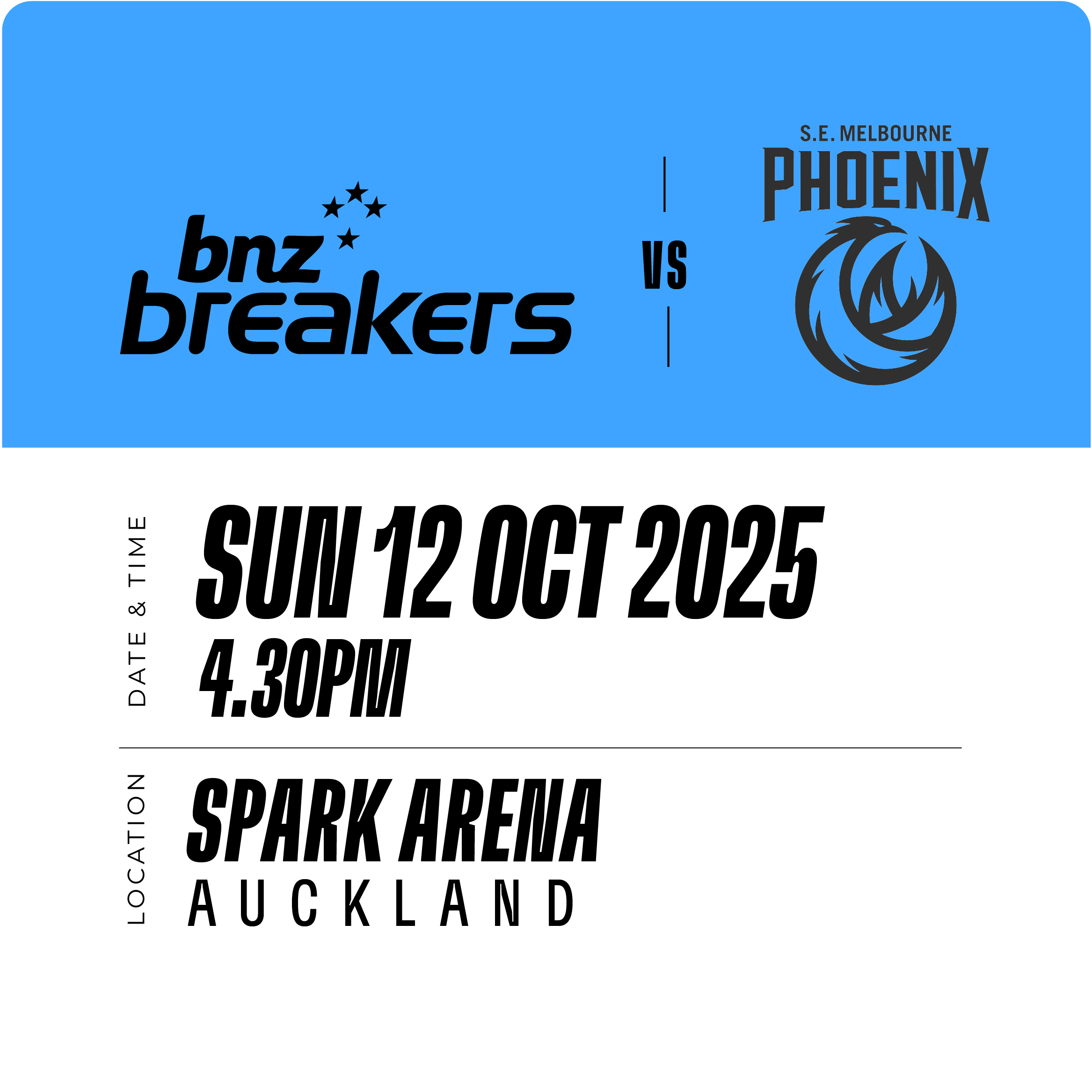 BNZ Breakers vs South East Melbourne Phoenix