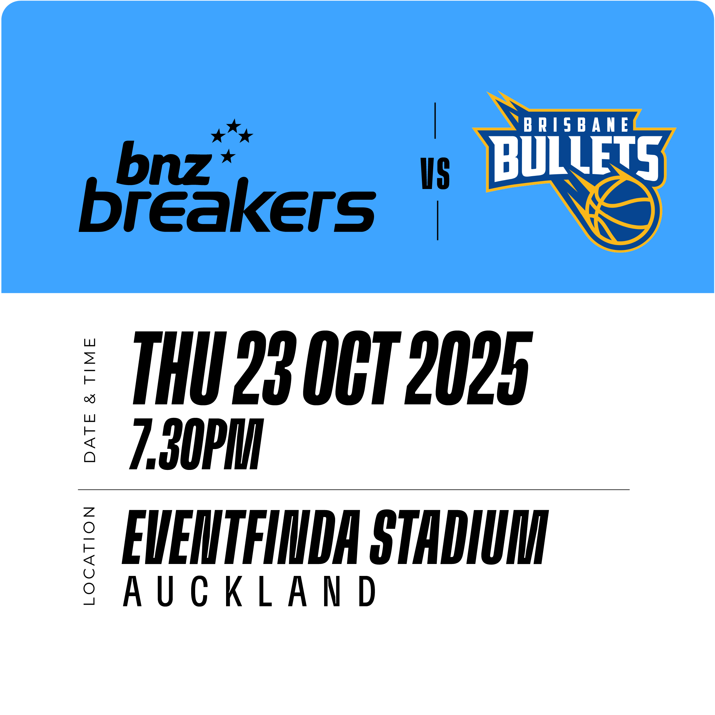 BNZ Breakers vs Brisbane Bullets