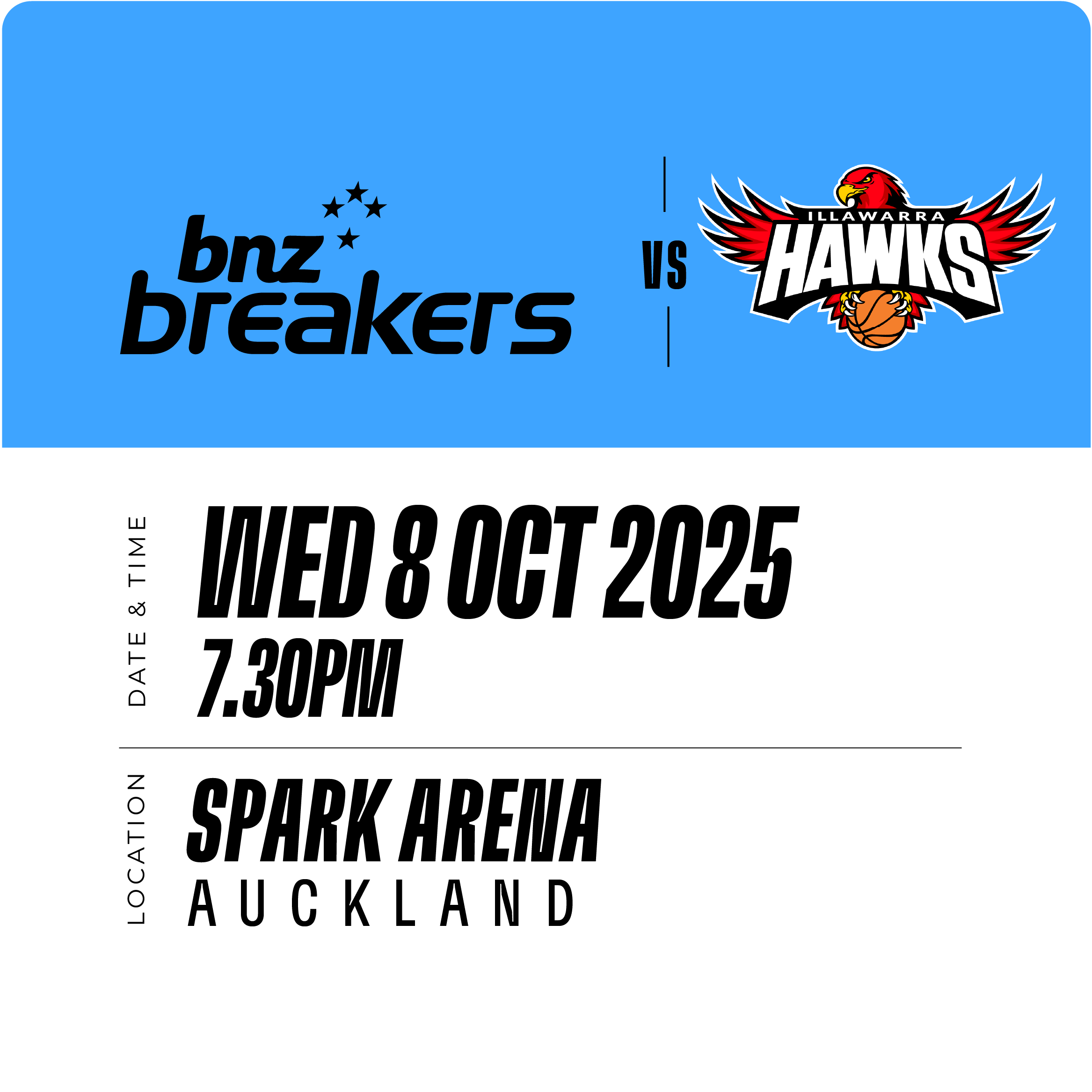BNZ Breakers vs Illawarra Hawks