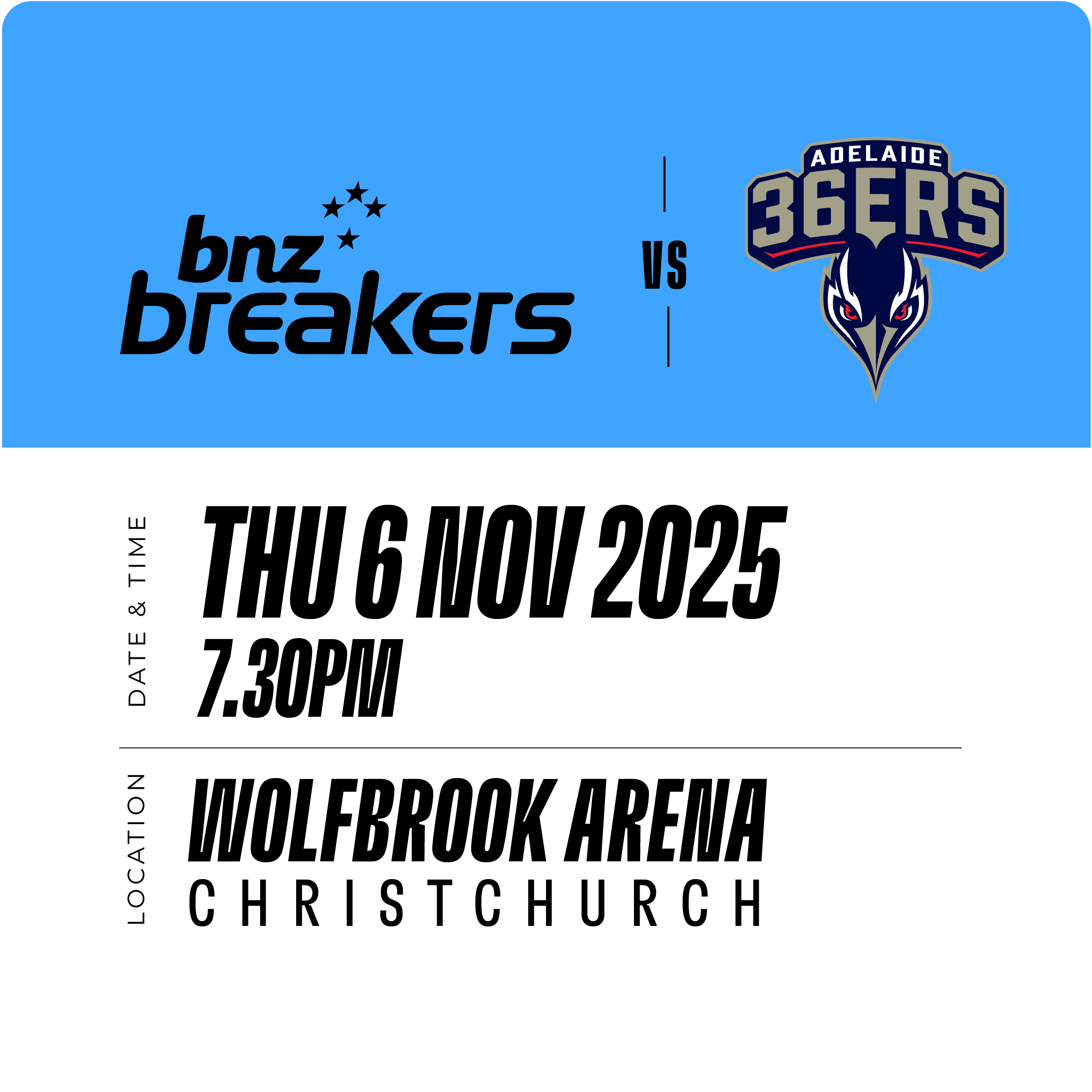 BNZ Breakers vs Adelaide 36ers