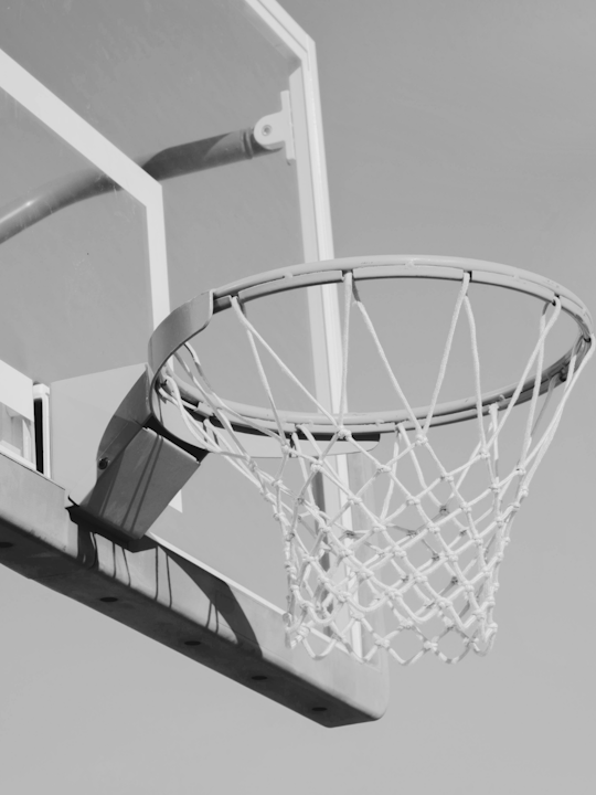 Basketball hoop close up