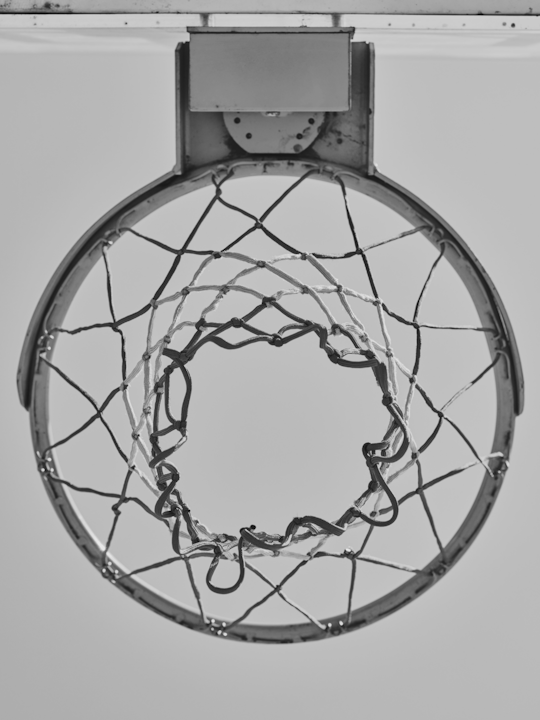 Basketball hoop from below