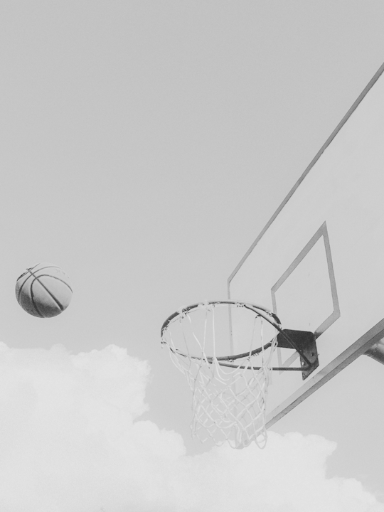 Basketball hoop at dusk