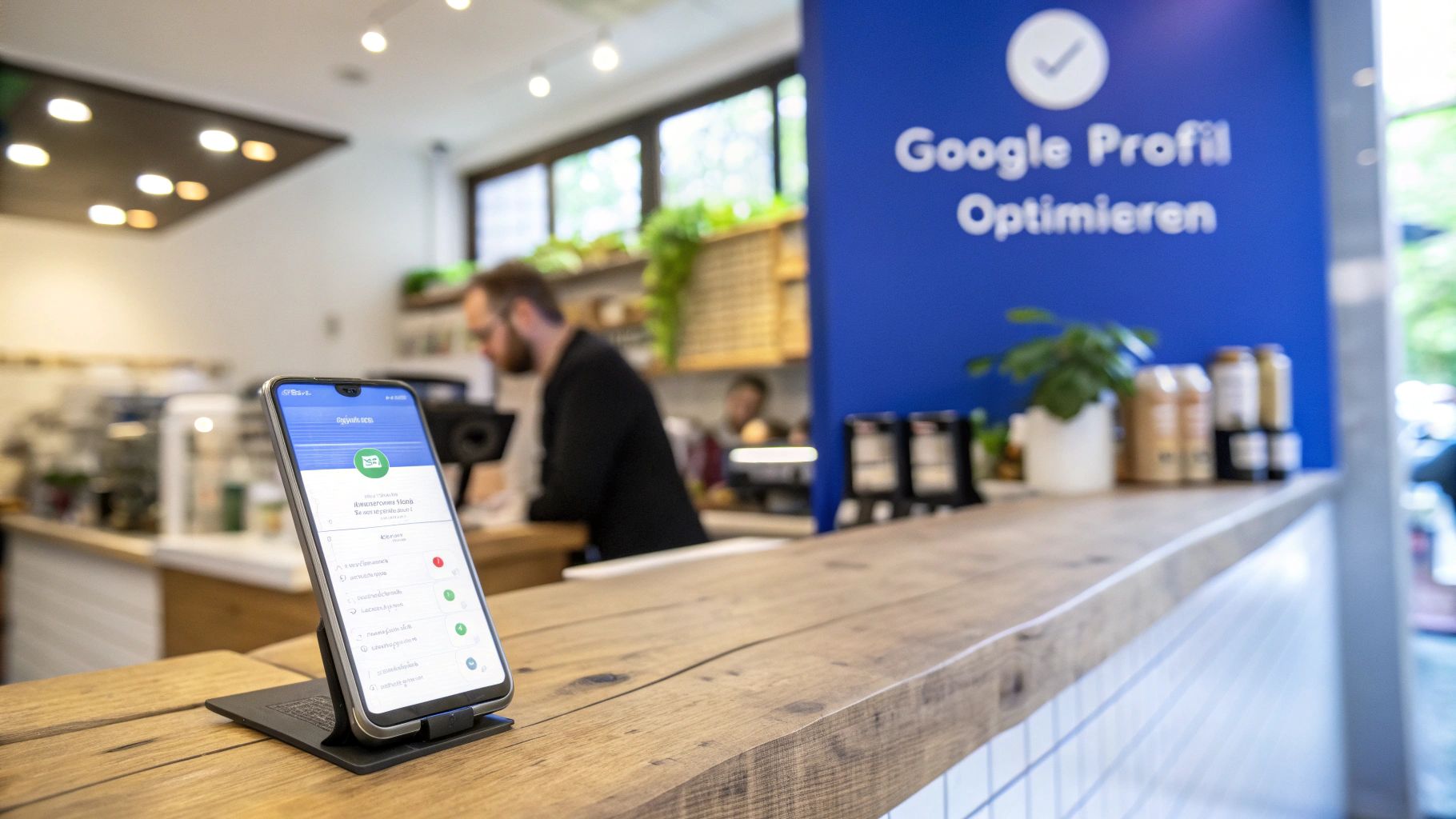 Ein Bild, das die Benutzeroberfläche des Google Unternehmensprofils zeigt, in der ein Geschäftsinhaber Details aktualisiert.