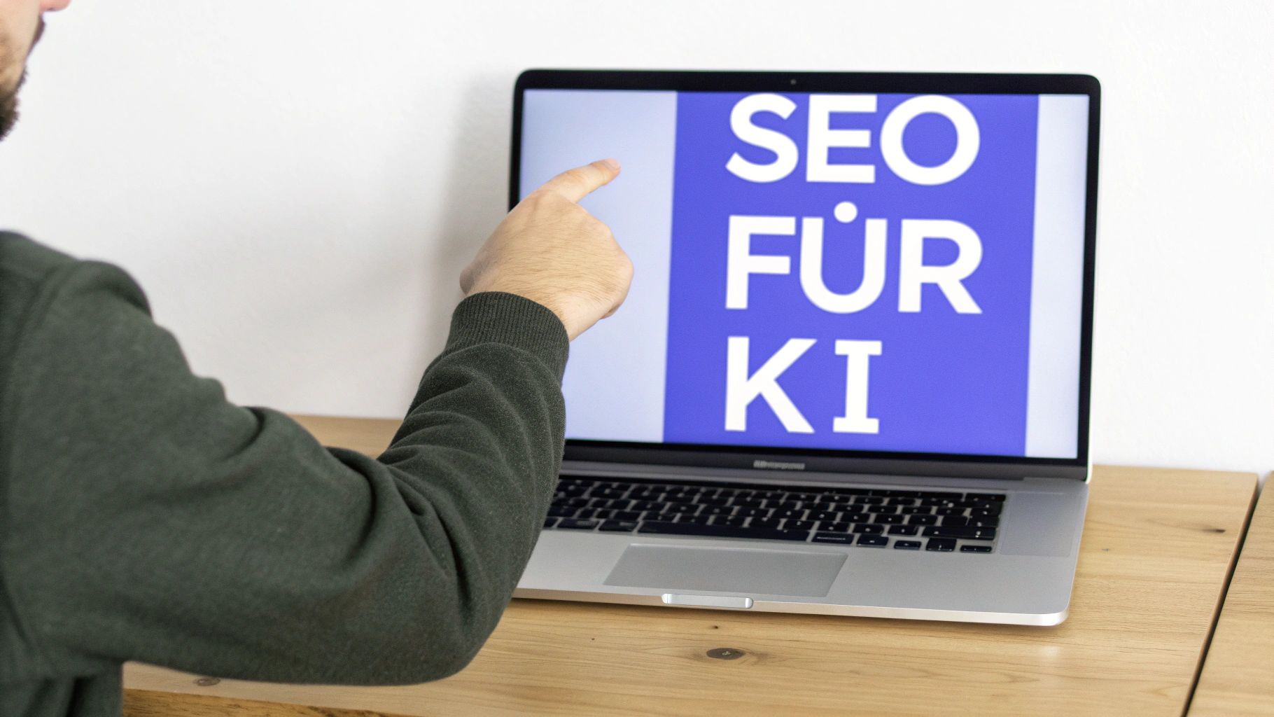 Eine Person blickt auf eine sich verändernde digitale Landschaft, die eine neue Sucherfahrung symbolisiert.