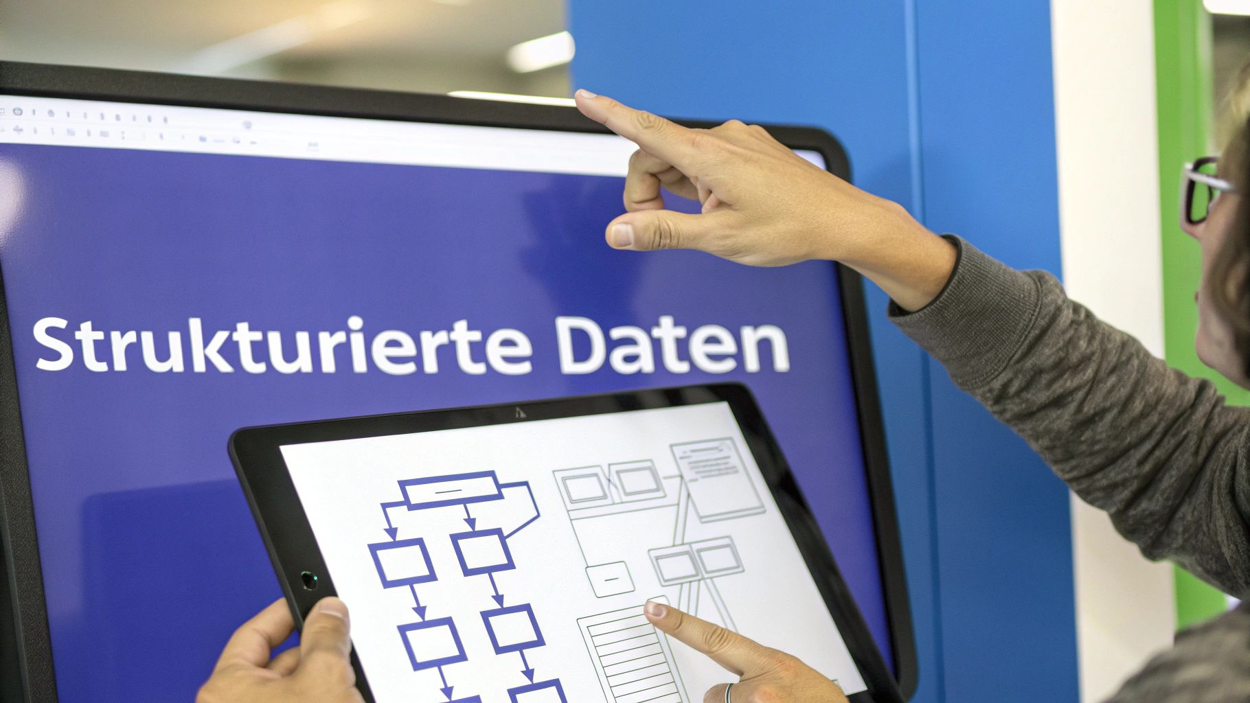 Eine Grafik mit Dashboards und Analyse-Charts, die den Erfolg von SEO-Maßnahmen visualisieren.