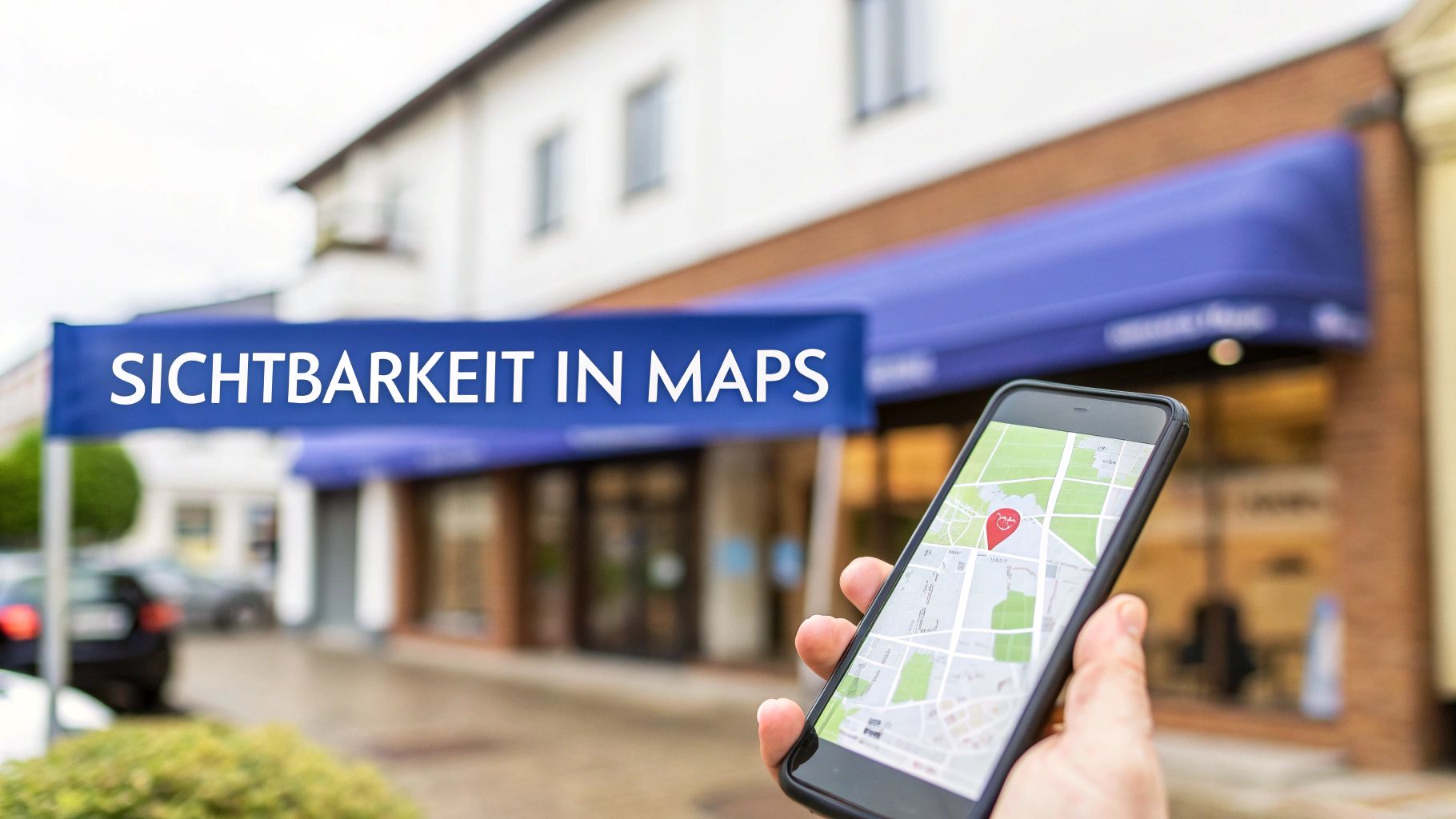 Eine Karte mit Stecknadeln, die Unternehmensstandorte markieren, mit digitalen Überlagerungen, die Daten und Analysen symbolisieren.