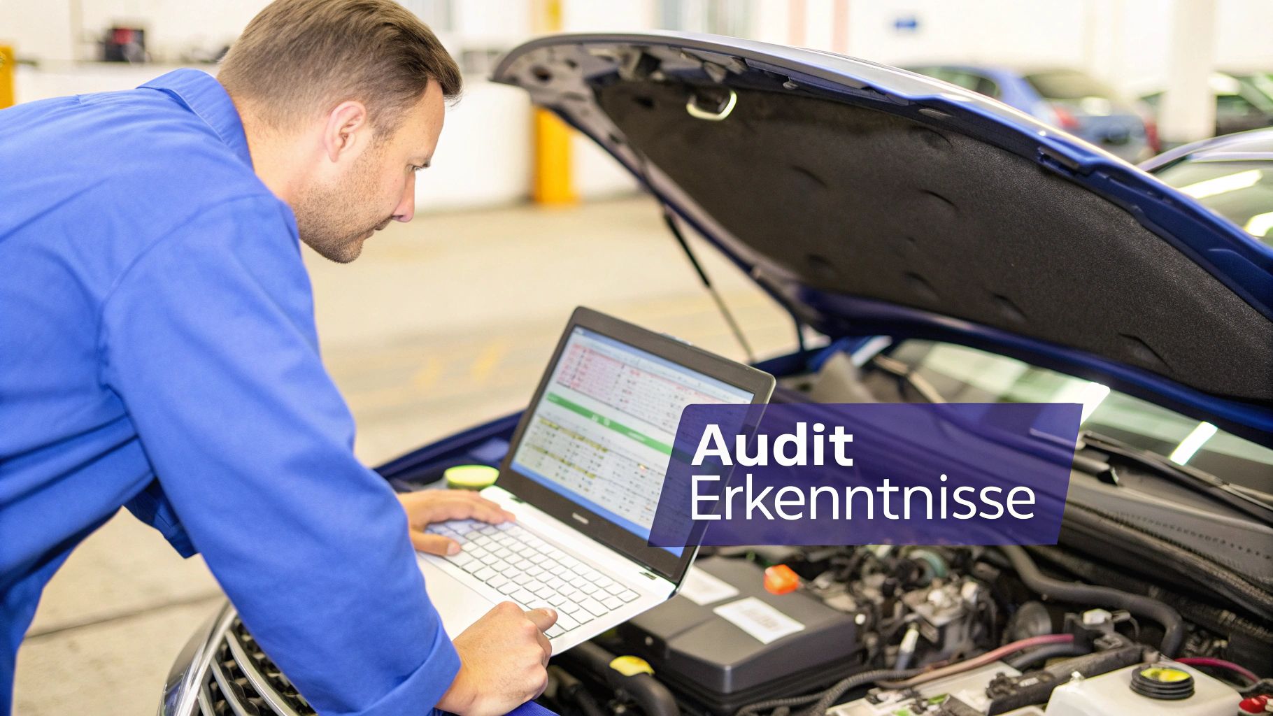 Ein Mann untersucht konzentriert Daten auf mehreren Computermonitoren, um ein SEO Audit durchzuführen