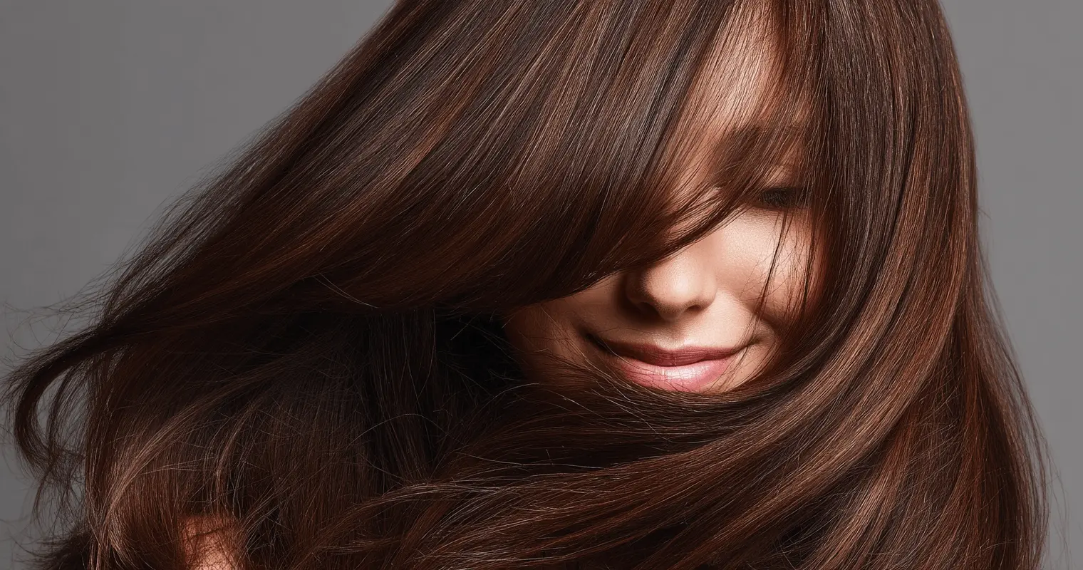 Woman smiling with beautiful hair.