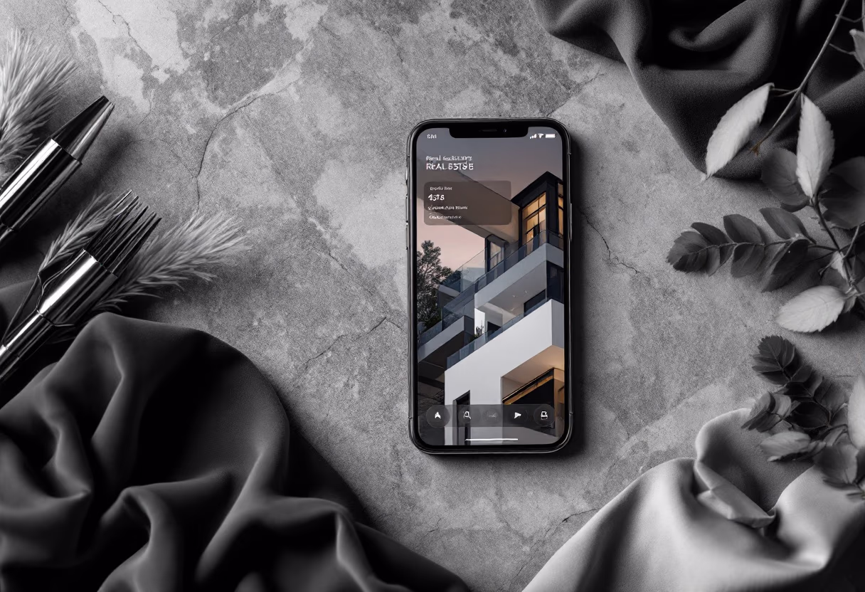 image of real estate app on a mobile device