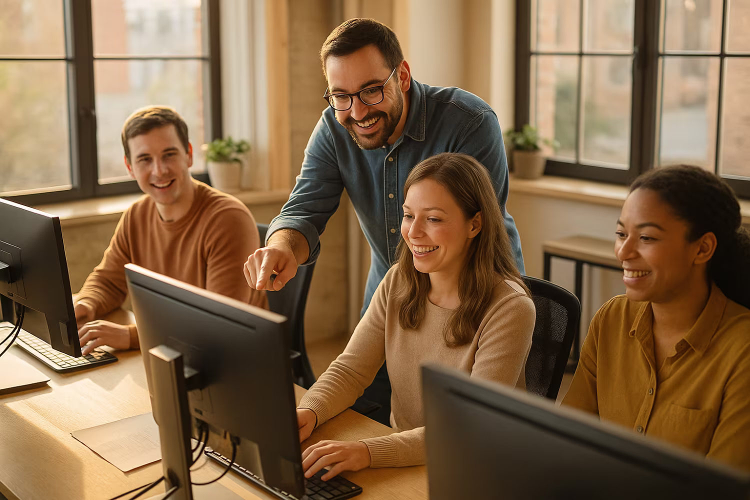 Outsourced IT support assisting team