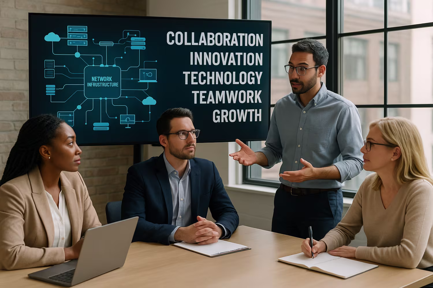 Diverse MSP IT company strategizing