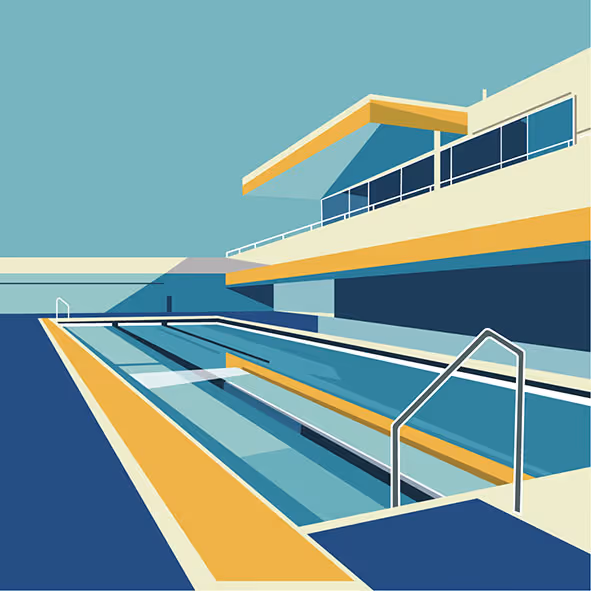 Illustrator drawing of a swimming pool