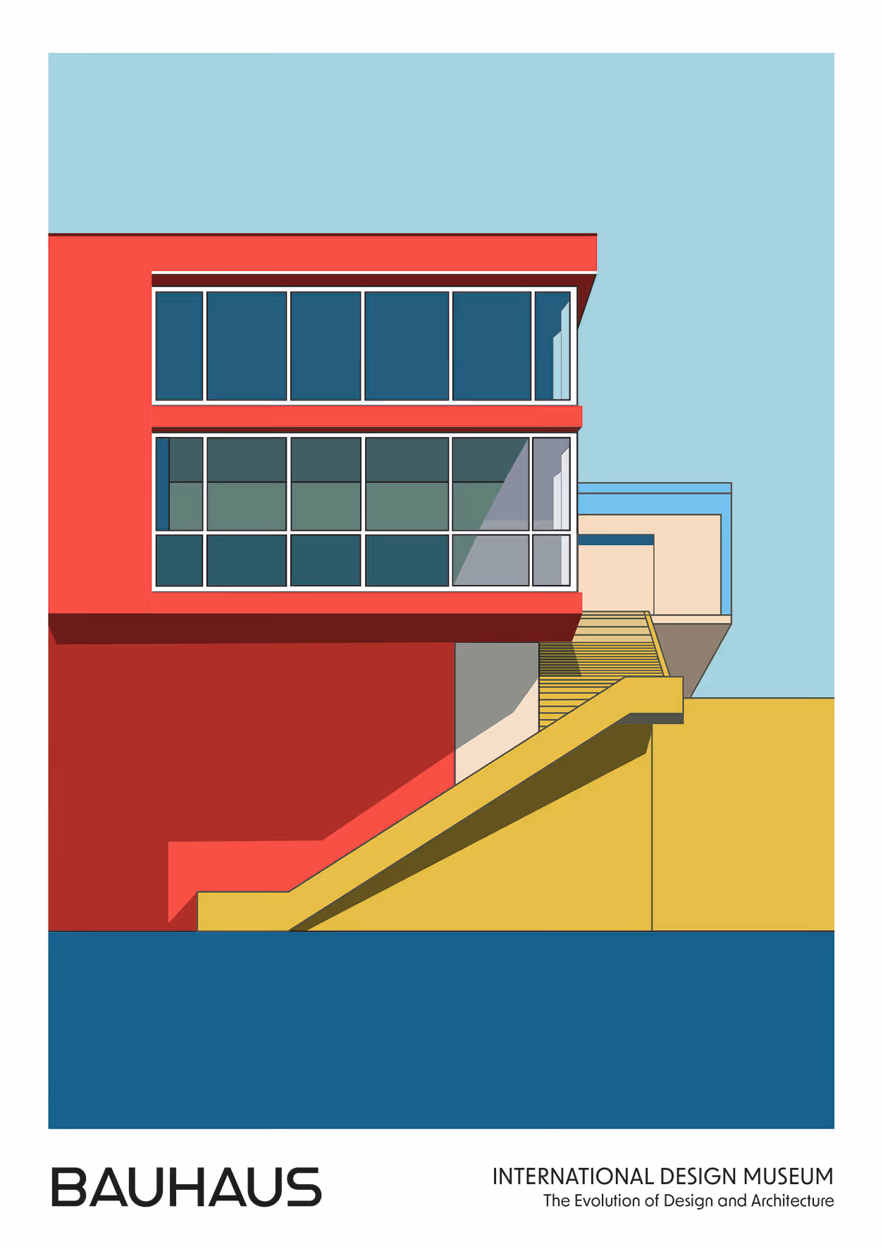 Illustrator drawing of Bauhaus architecture