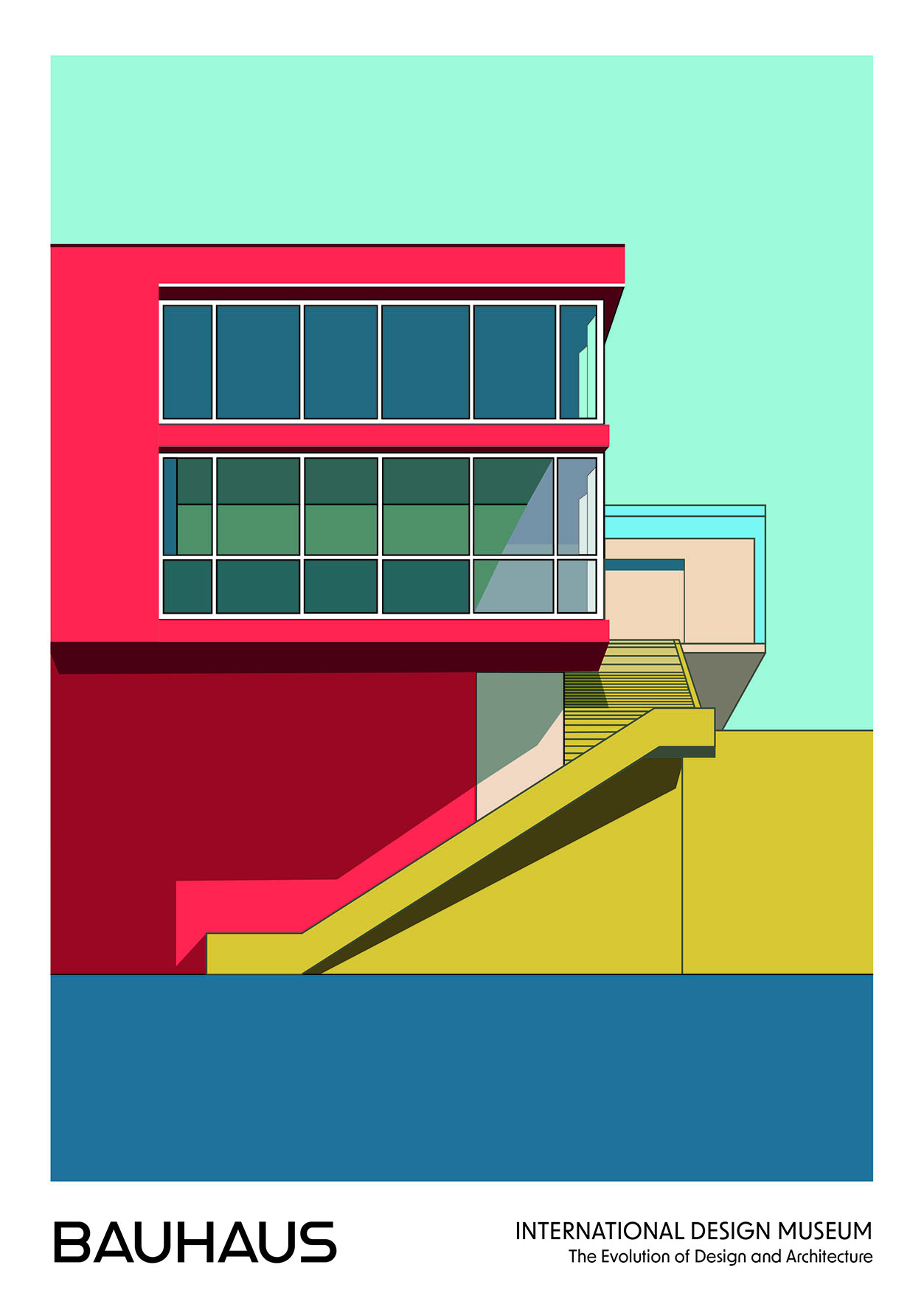 Illustrator drawing of Bauhaus architecture