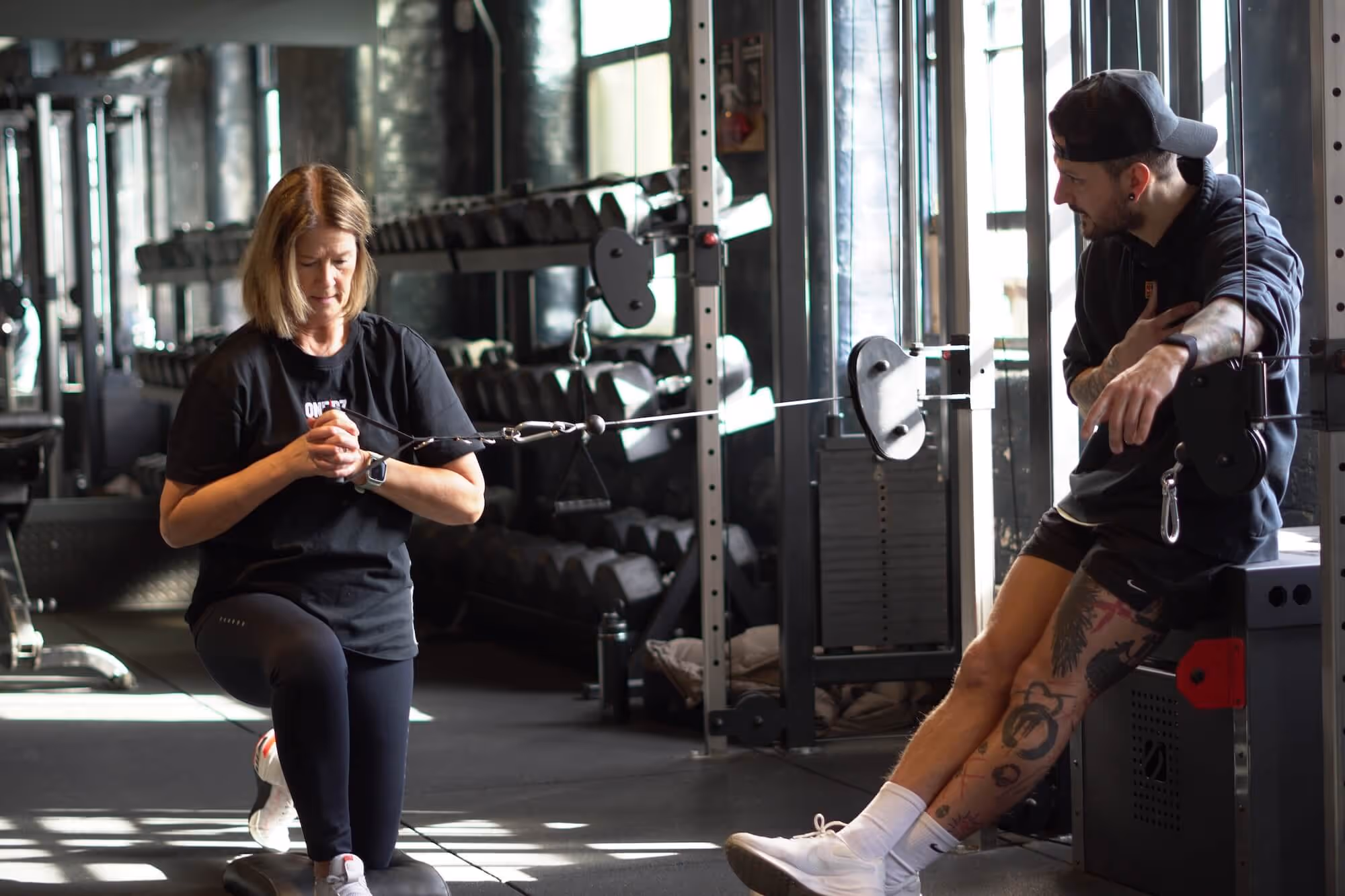 Personal training session for older adults at ONE DZ Gym in Derby with expert coaching and tailored strength work