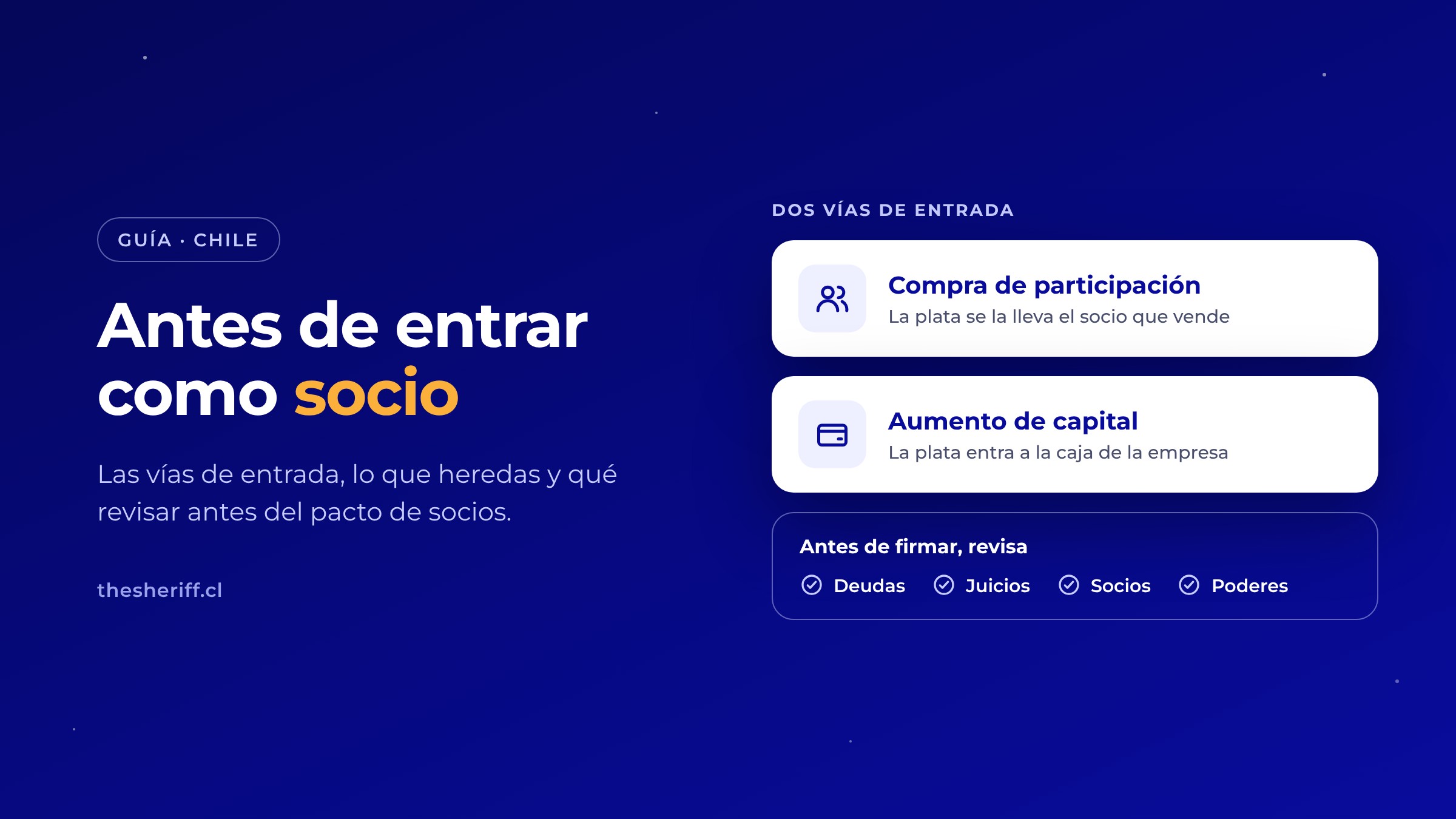 Dos vías para asociarse a una empresa en Chile: compra de participación o aumento de capital, y qué revisar antes de firmar