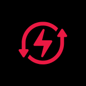 Logo of a lightning bot with an arrow around it