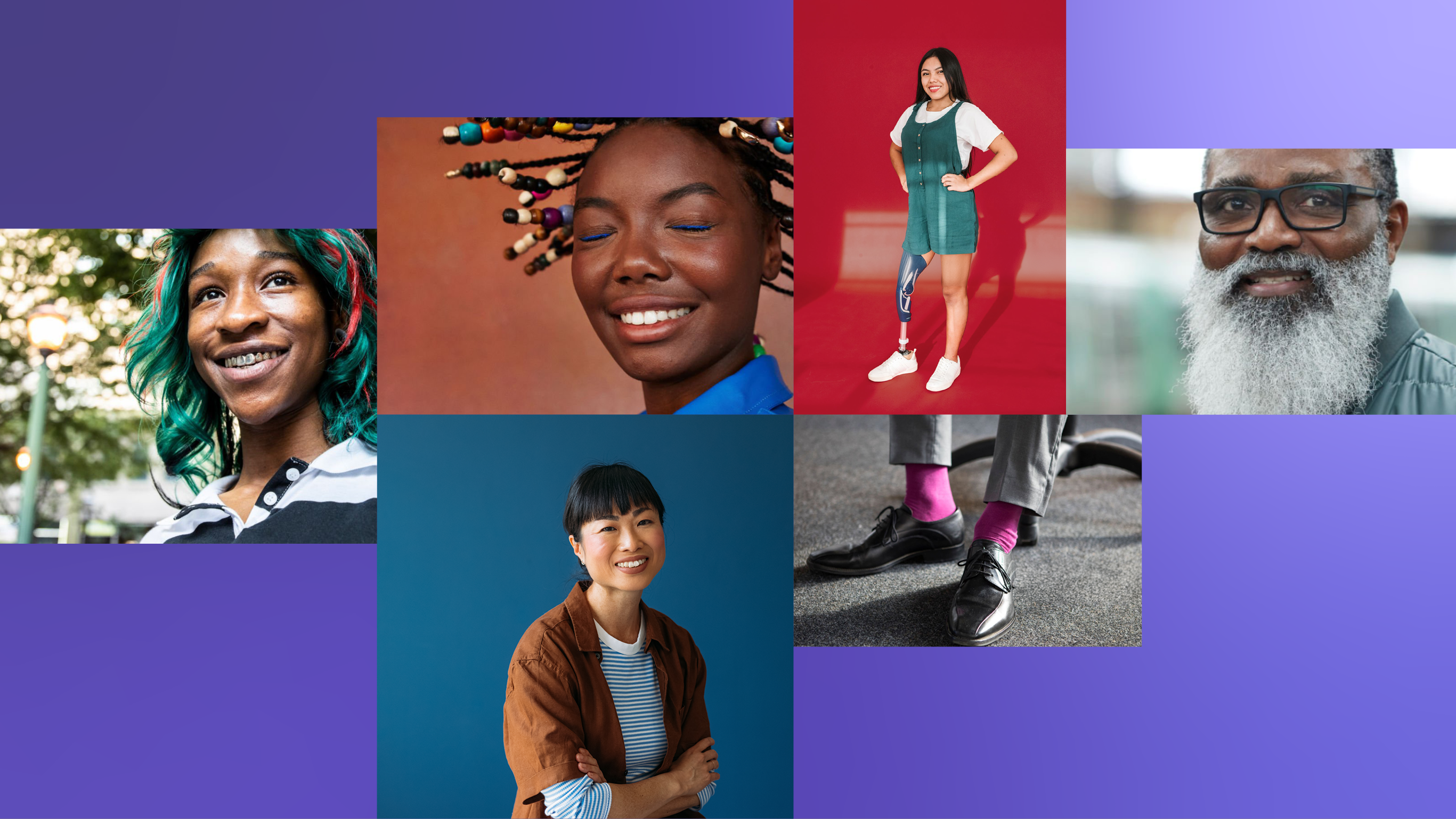 Diverse group of individuals representing different ages, styles, and backgrounds