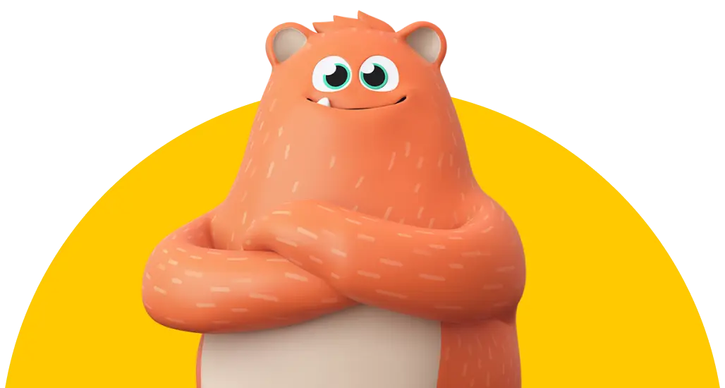Ed character prodigy mascot arms crossed