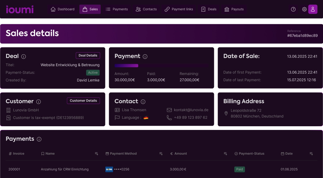 Ioumi dashboard