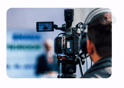 Video-Production gif showing a person filming