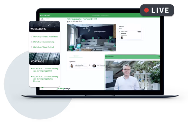 Virtual Events – Vielfältige Eventformate Icons für vielfältige virtuelle Eventformate wie Workshops, Konferenzen und Produktdemos