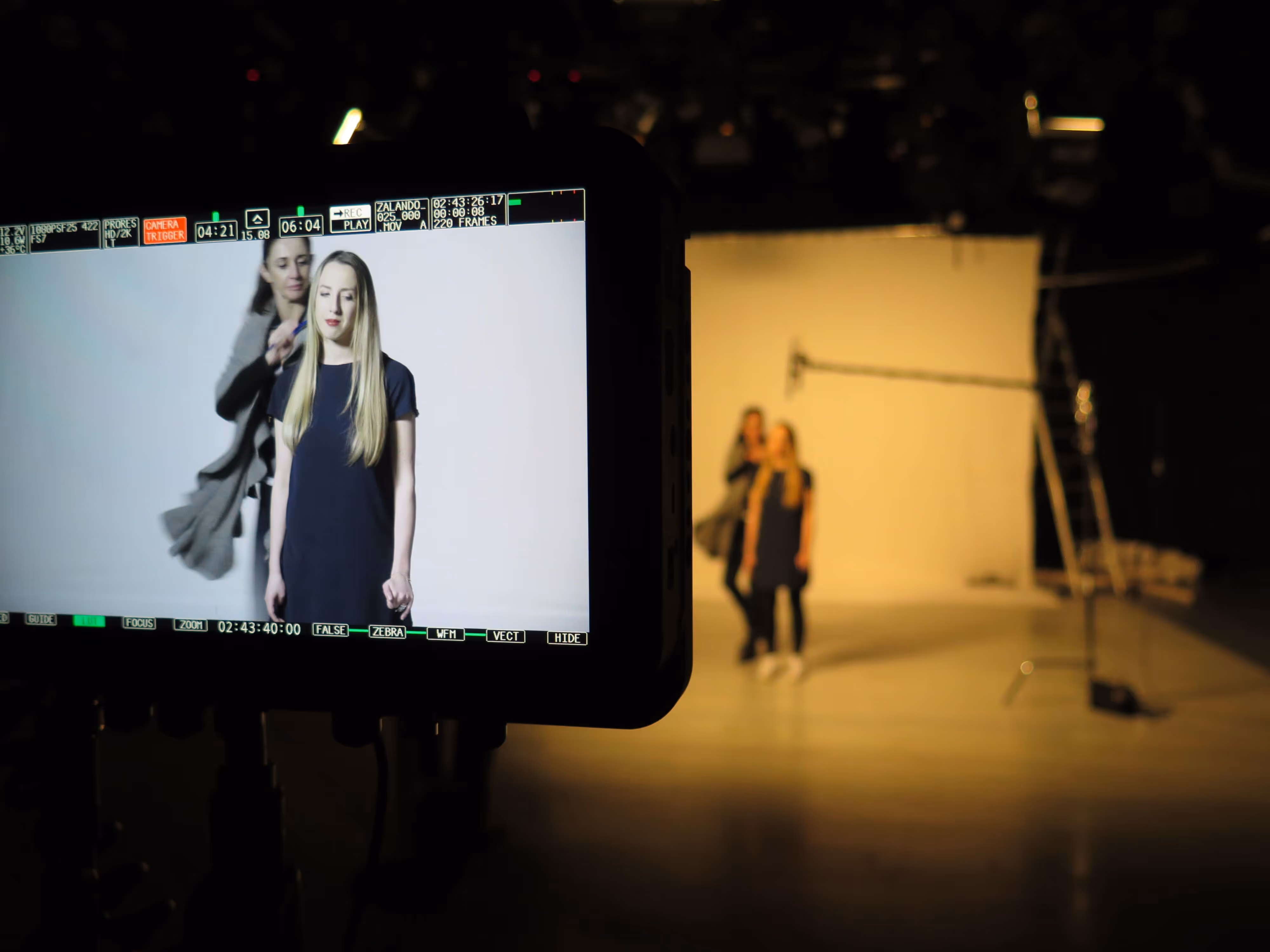 Studio makeup during a video shooting