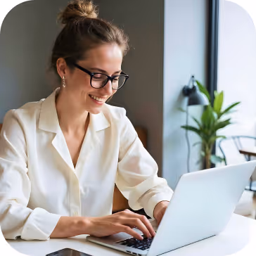 a woman using a laptop