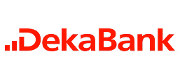 Douglas — movingimage customer Red DekaBank wordmark logo on black background.