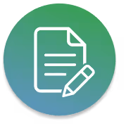 Icon of a document with lines and a pencil, symbolizing writing or editing.