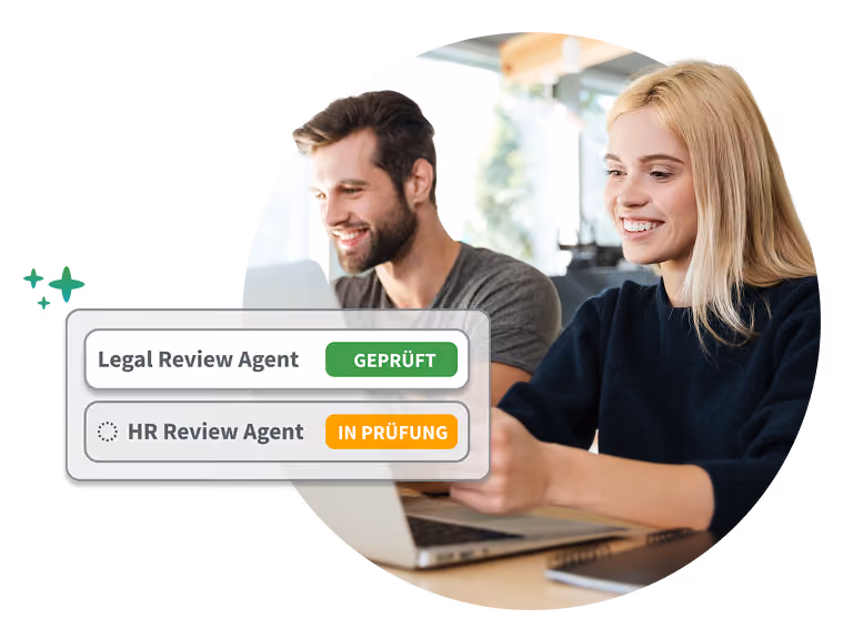 Auf Ihre Organisation zugeschnitten Team konfiguriert Stakeholder-Agents in OneComms Pro: Legal-Review geprüft, HR-Review in Prüfung