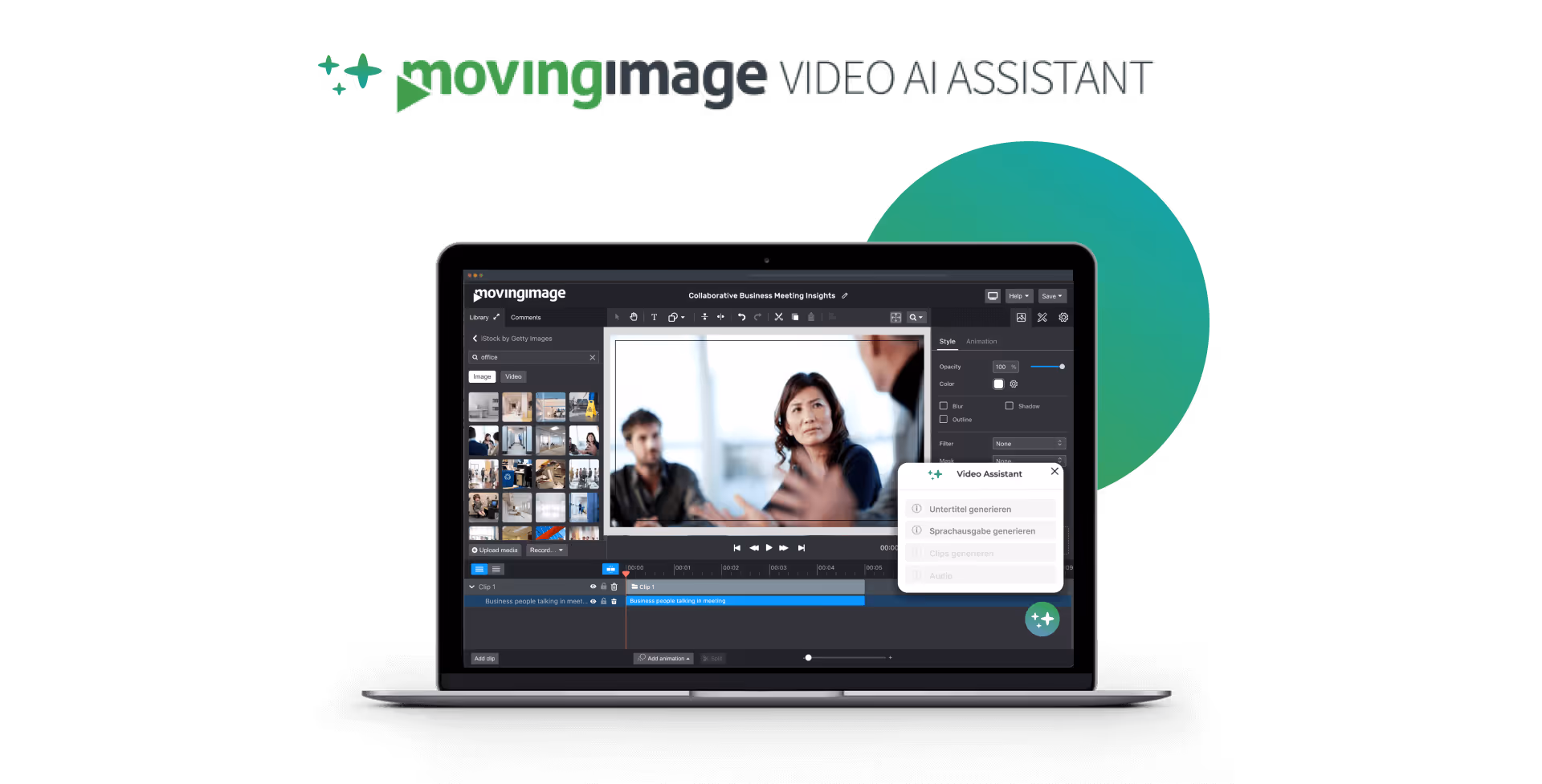 Der Video AI Assistant von movingimage optimiert die Videoproduktion durch automatisierte Untertitelung, Übersetzungen und Rohschnitt.