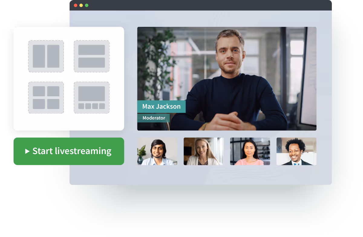 Benutzerfreundliche Livestreaming-Oberfläche zur Bildkontrolle