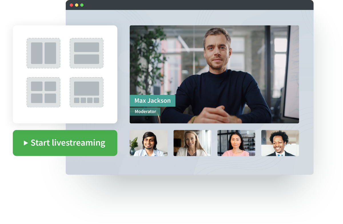 Benutzerfreundliche Livestreaming-Oberfläche zur Bildkontrolle