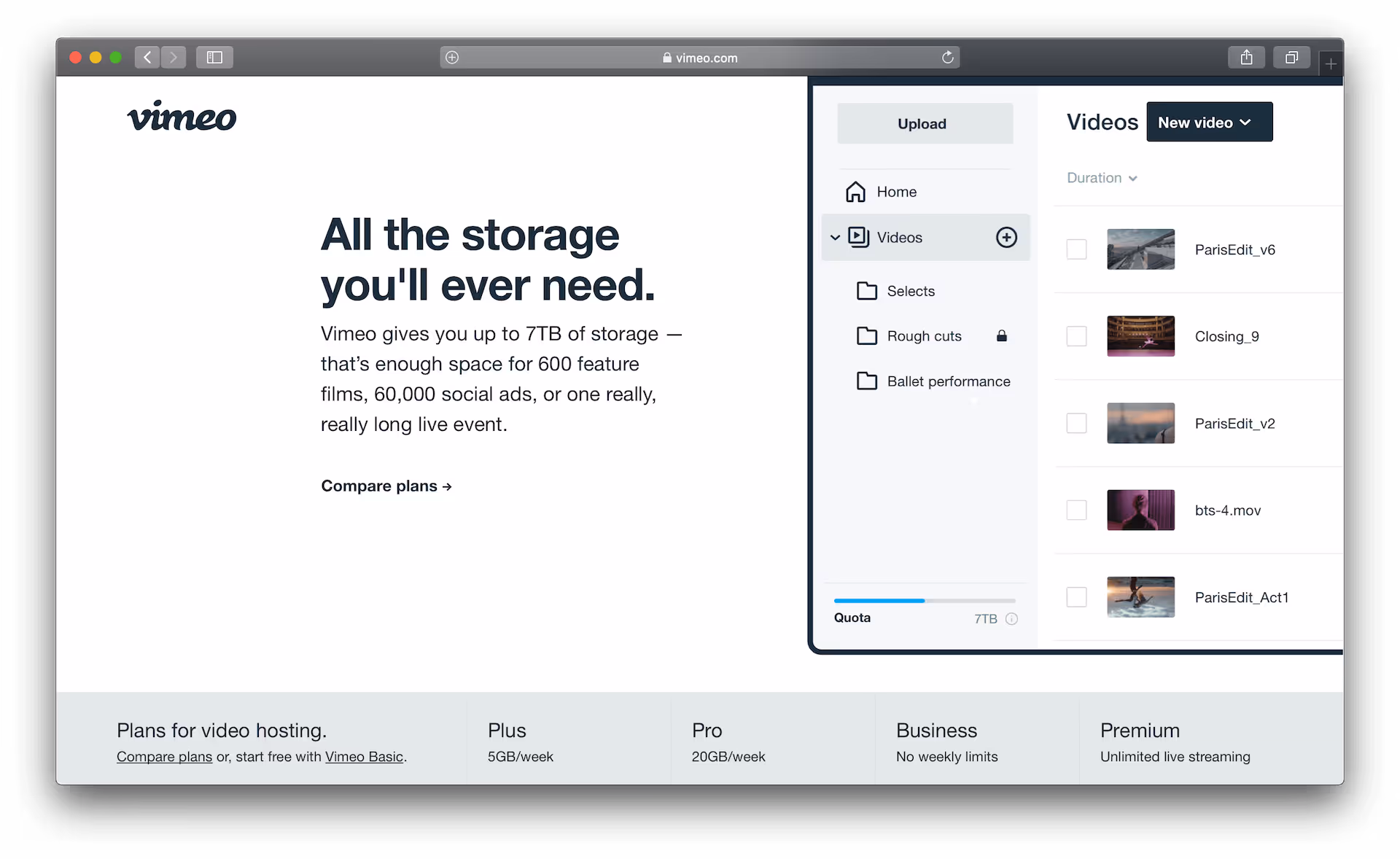 Vimeo video hosting solution