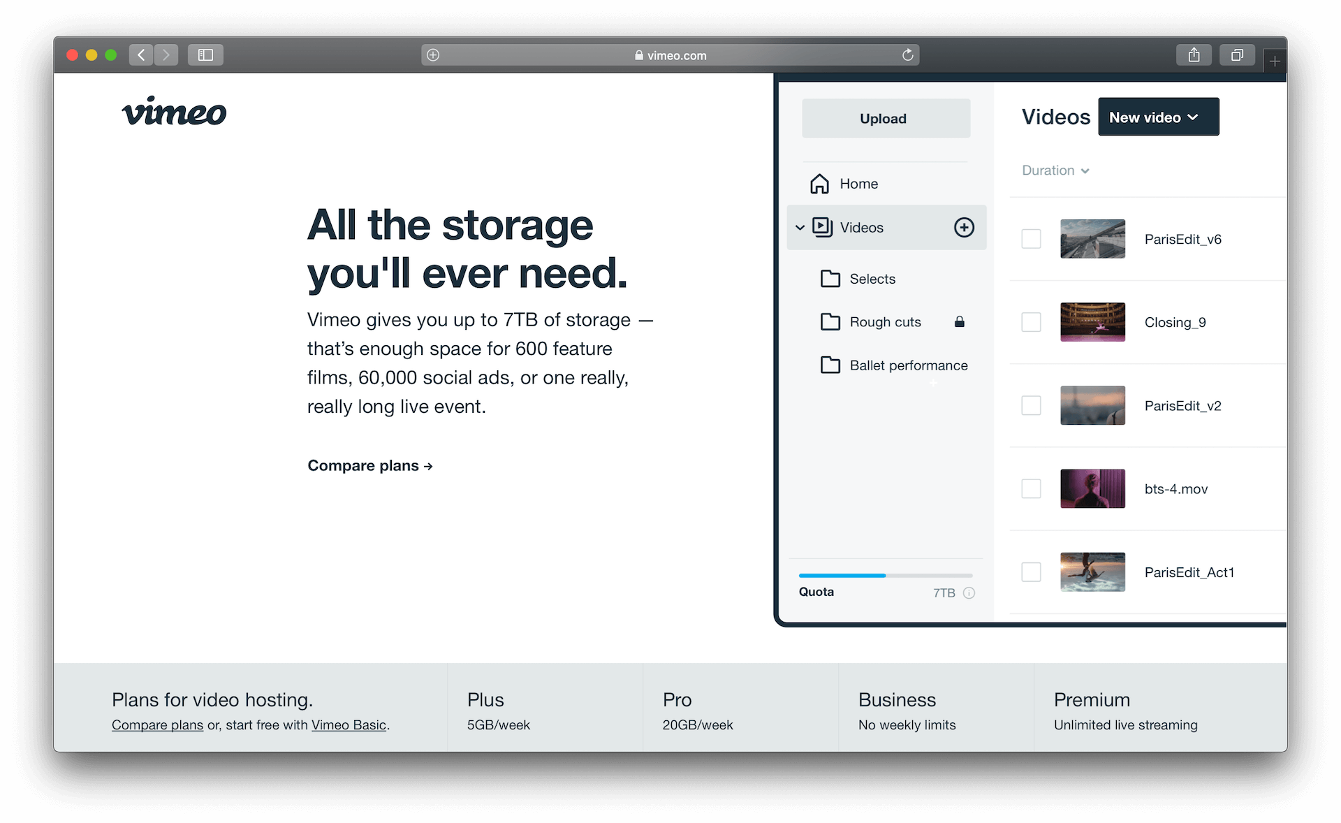 Vimeo video hosting solution