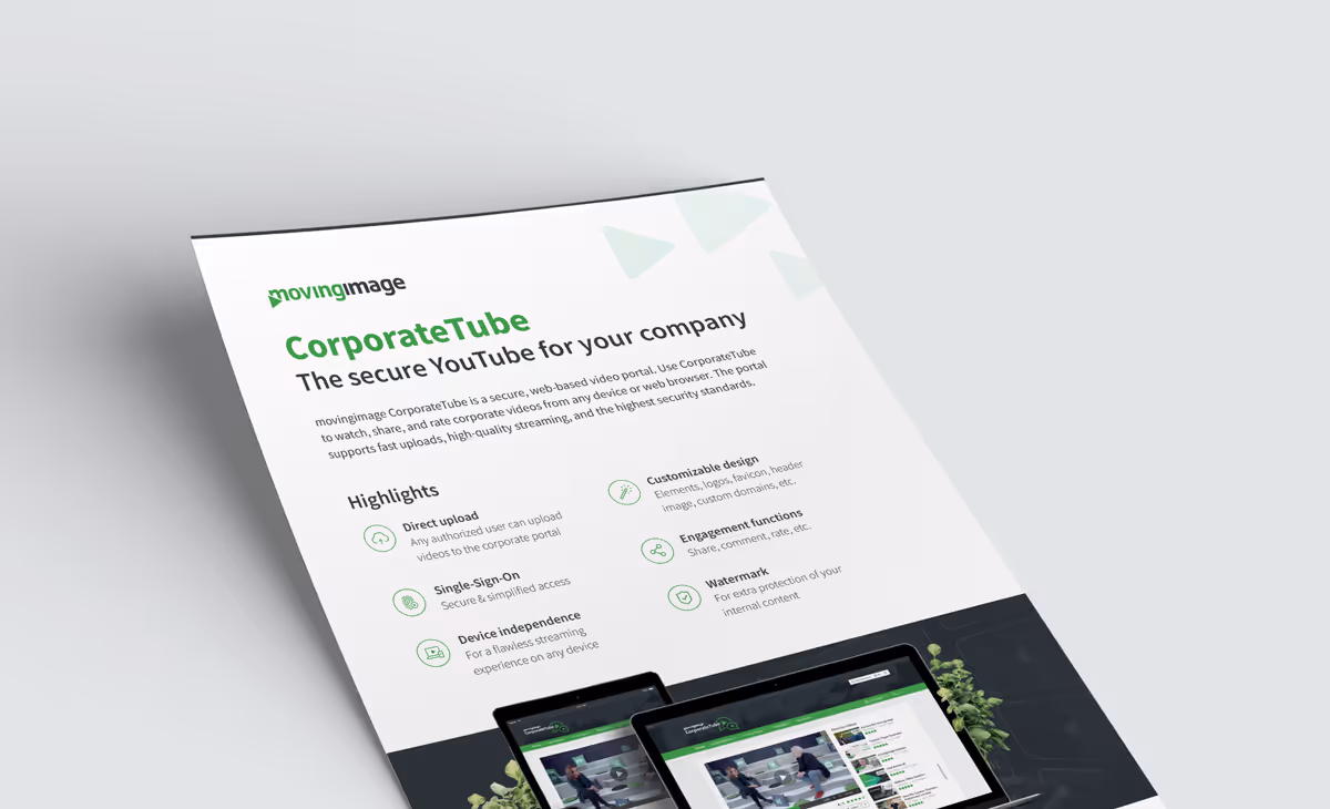 movingimage CorporateTube flyer visual