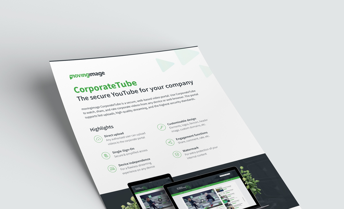 movingimage CorporateTube flyer visual