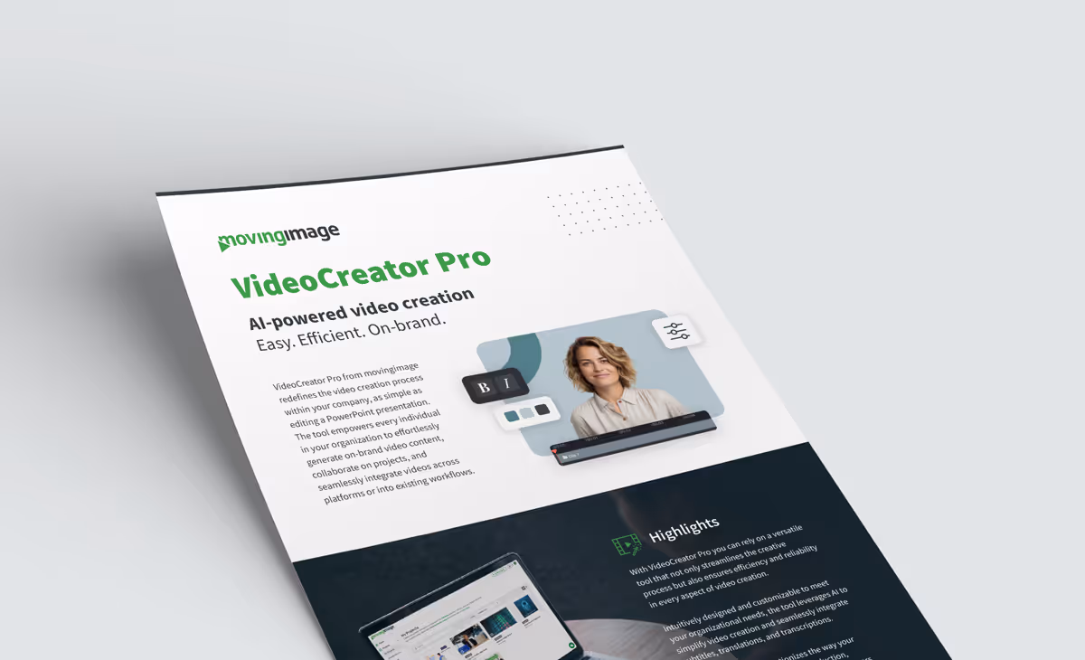 movingimage VideoCreator Pro flyer