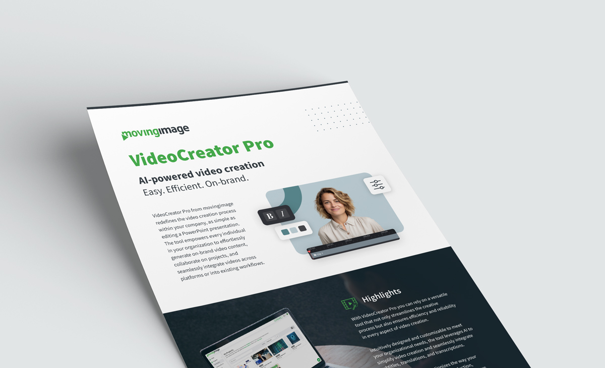 movingimage VideoCreator Pro flyer