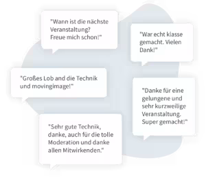 Feedback from the audience of the Virtual Event