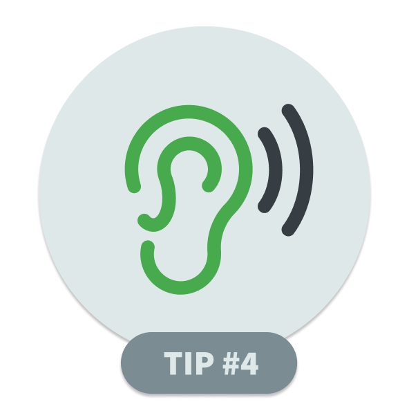 A green ear icon with sound waves marks 'Tip #4': audio quality matters more than picture quality in a livestream.
