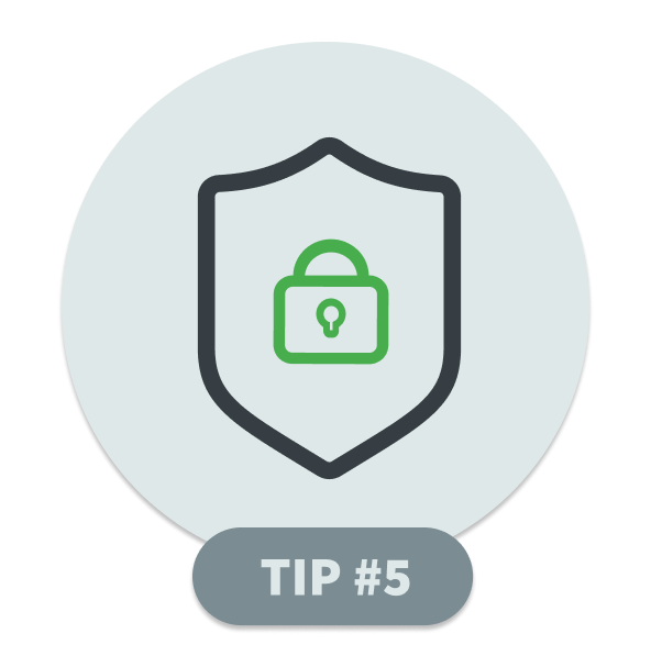 A shield-and-padlock icon marks 'Tip #5': involve IT, security and data protection early in livestream planning.