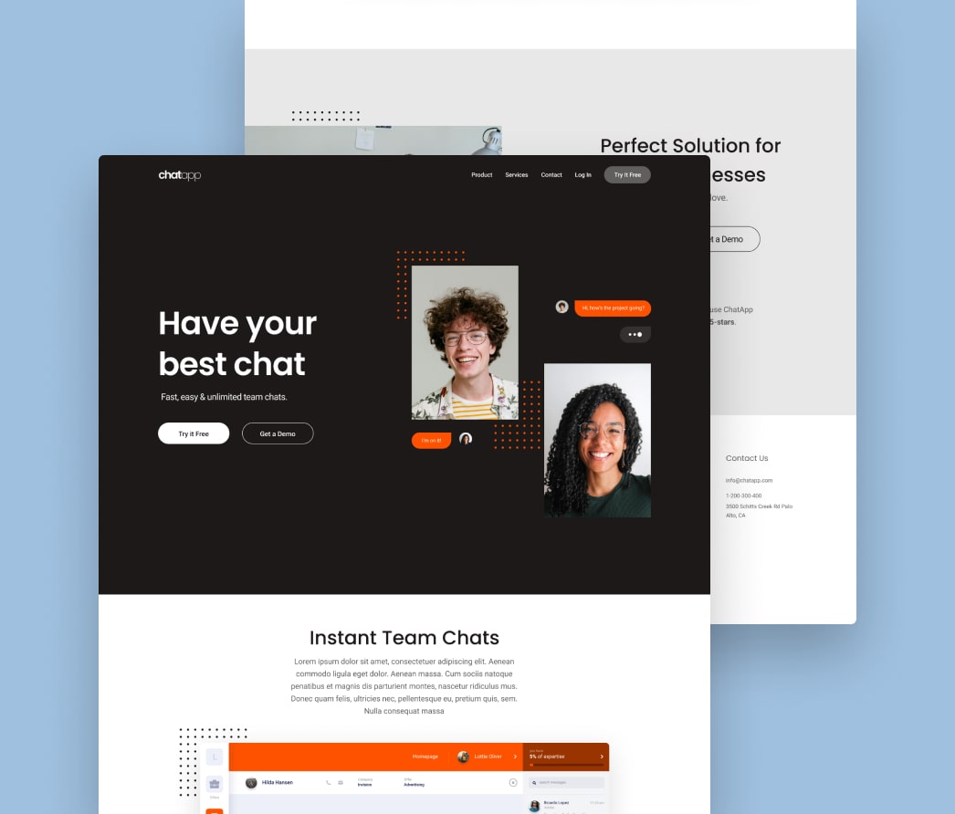 A mockup of a project